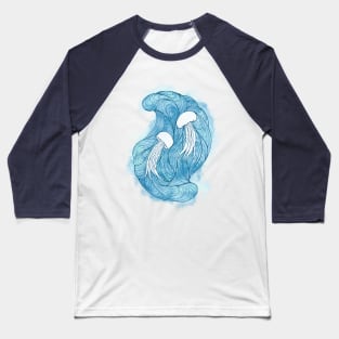 Jellyfish into the blue Baseball T-Shirt